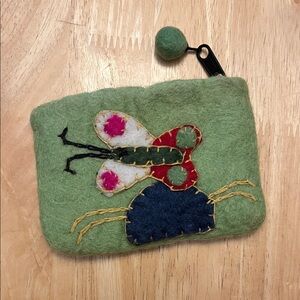 Butterfly Coin Pouch 100% Wool Made in Napal